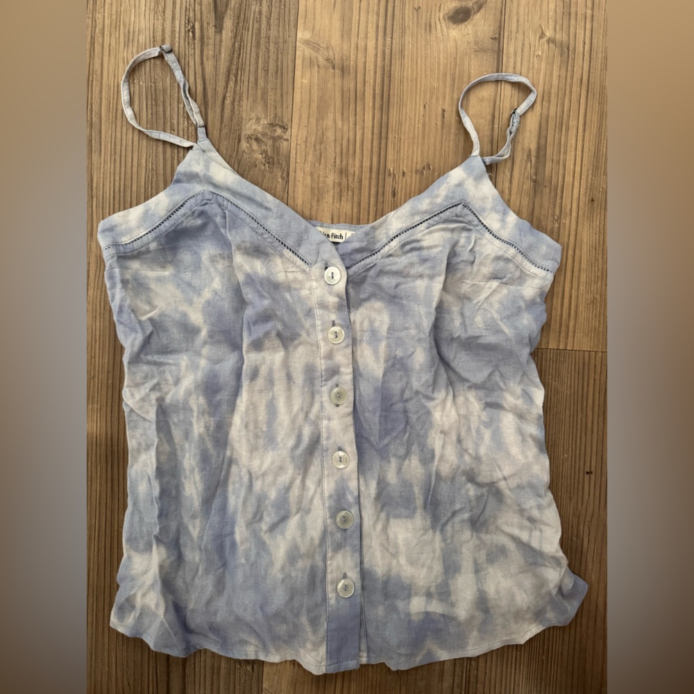 Abercrombie & Fitch Blue Tie-Dye Tank Top size small